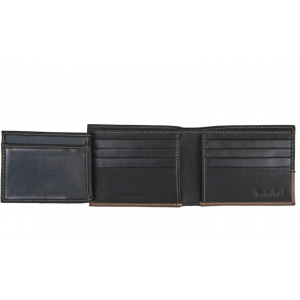 [全新3摺] Timberland Men's Hunter Color-Block Wallet - Black/Cognac